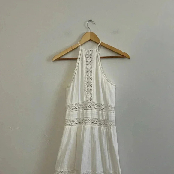 Rebecca Taylor White Crochet High Neck Expensive New York Designer Dress - Picture 6 of 10